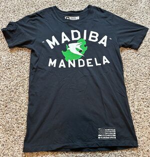 Roots Of Fight Shirt Mens Large Black Madiba Mandela Short Sleeve Tee